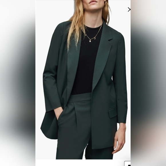 ALLSAINTS Aleida Tri Blazer In Jungle Green Size 2 - Picture 1 of 7
